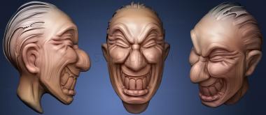 3D модель Голова мужчины в стиле комиксов (STL)